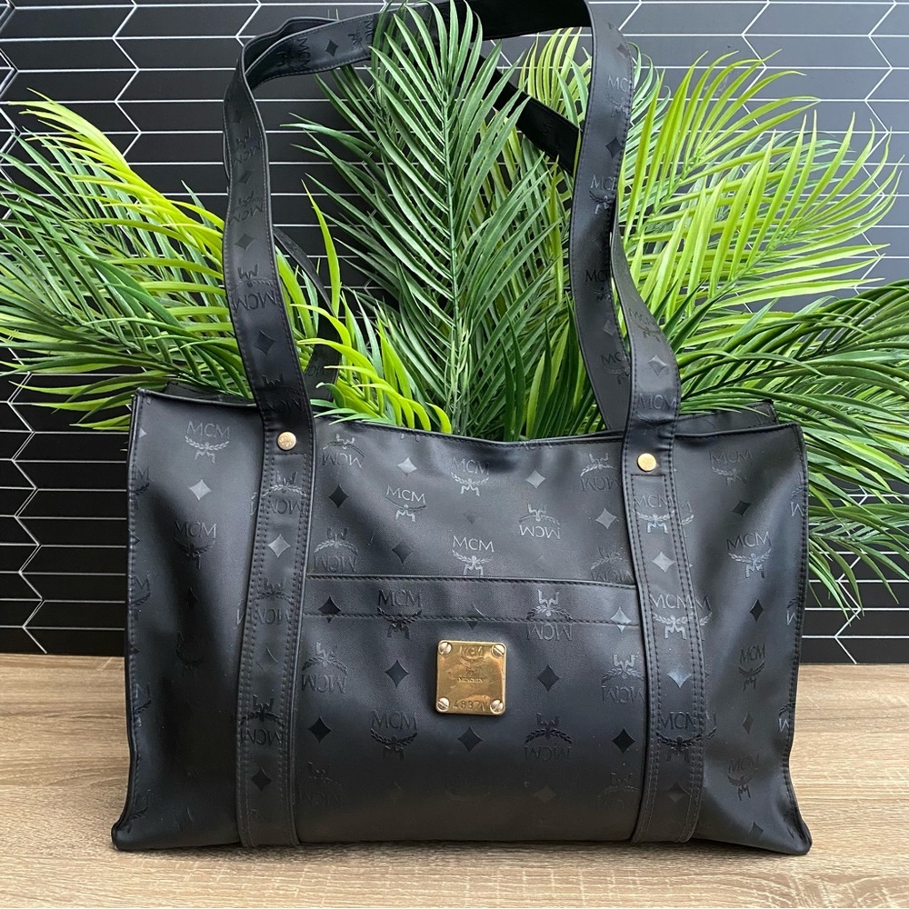 MCM Black Nylon Tote 4837V